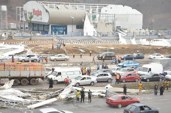 9Months After Opening, Rainstorm Destroy Bus Terminal Constructed by Wike