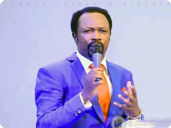 Pastor Joshua Iginla delivering a sermon as Nigerians react to his comments on Tinubu